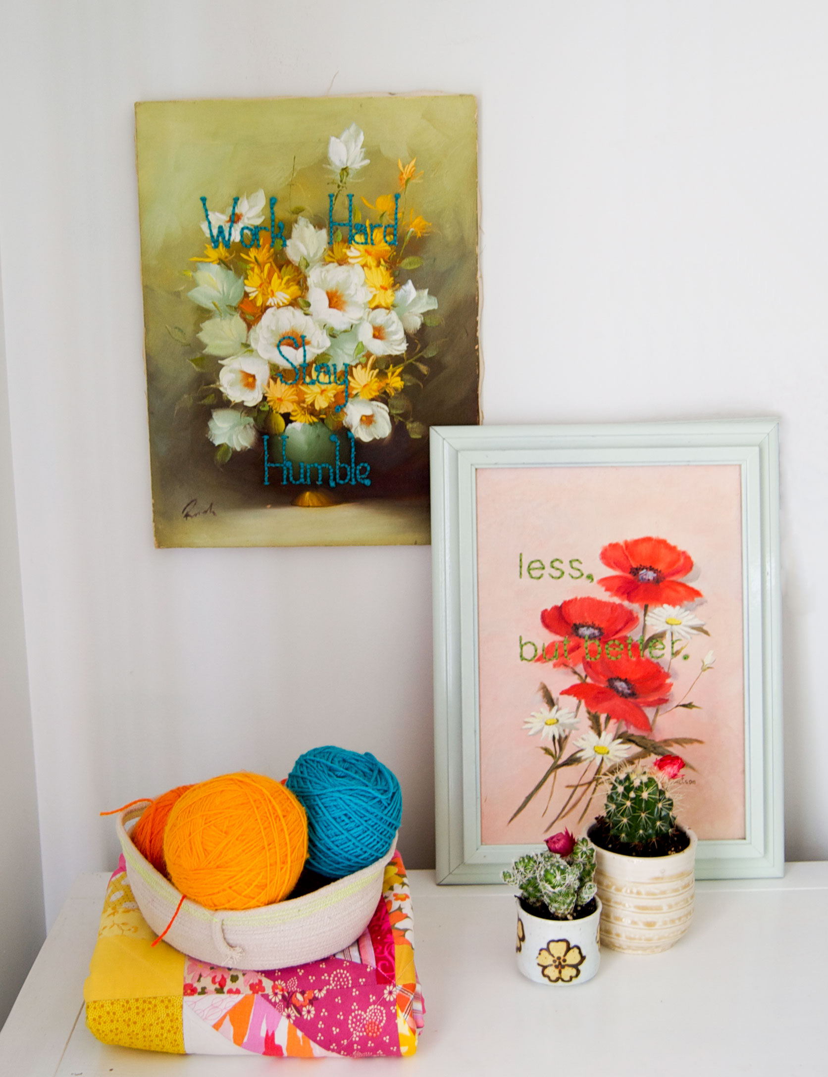 How to Create DIY Art by Painting Over a Thrifted Canvas. - Savvy