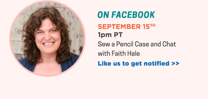 Photo collage promoting a Facebook live with Faith Hale, with a headshot of Faith smiling. 